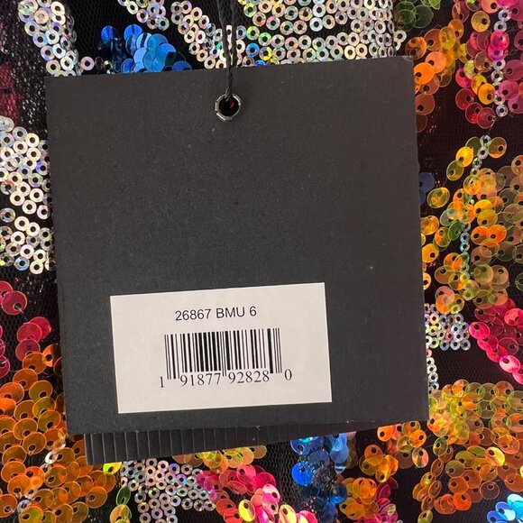 Mac Duggal Floral Embroidered Mini Dress With Spaghetti Straps - Picture 7 of 12